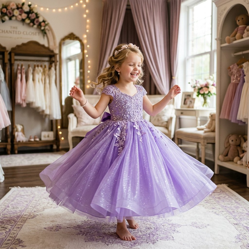 Girls Fairytale Tulle Party Gown
